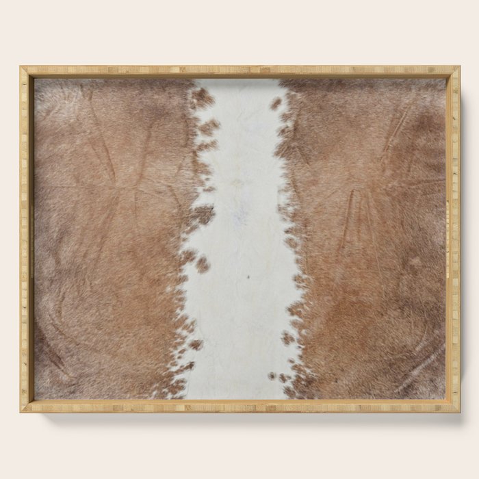 Rustic Farm Cowhide Print Serving Tray Gallery Image 1