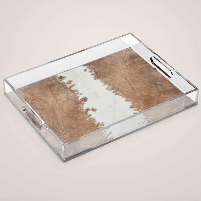 Rustic Farm Cowhide Print Acrylic Tray Gallery Image 1