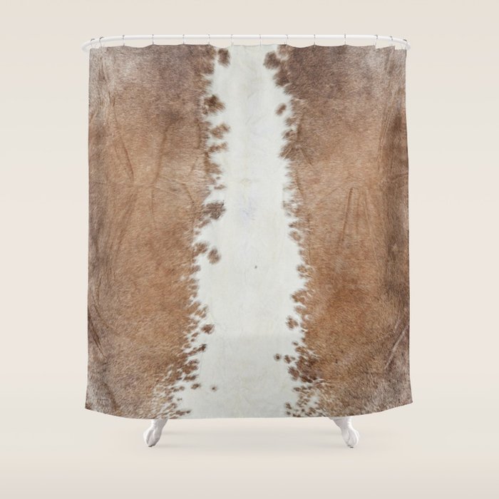 Rustic Farm Cowhide Print Shower Curtain Gallery Image 1
