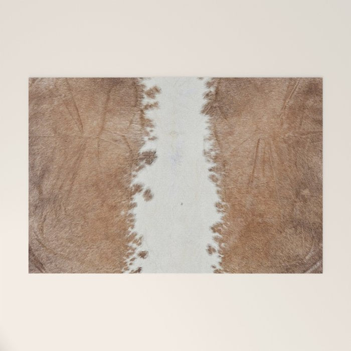 Rustic Farm Cowhide Print Welcome Mat Gallery Image 1