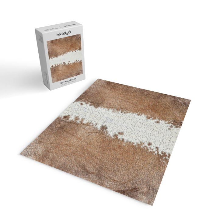 Rustic Farm Cowhide Print Jigsaw Puzzle Gallery Image 2