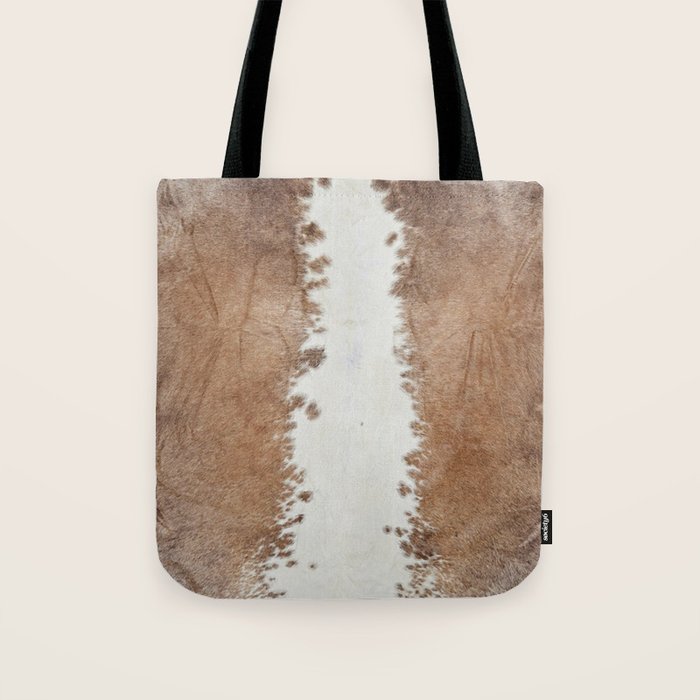 Rustic Farm Cowhide Print Tote Bag Gallery Image 1