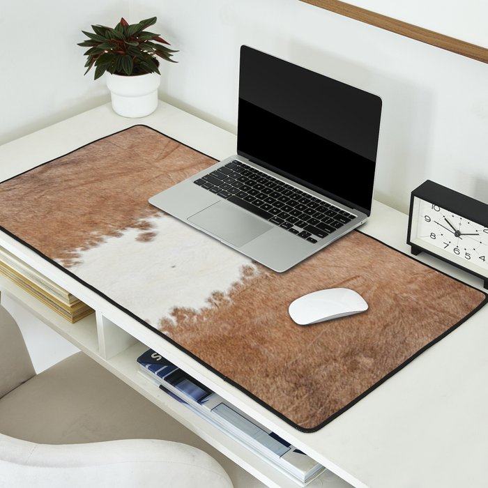 Rustic Farm Cowhide Print Desk Mat Gallery Image 2
