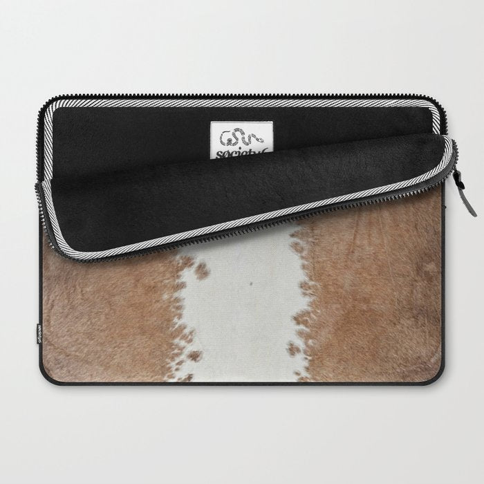 Rustic Farm Cowhide Print Laptop Sleeve Gallery Image 2