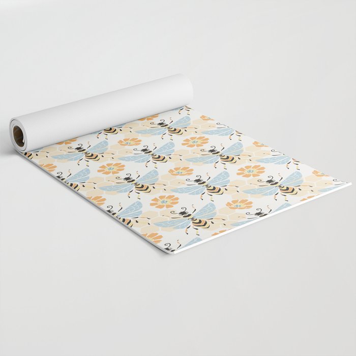 Honey Bee Abstract Pattern Yoga Mat Gallery Image 2