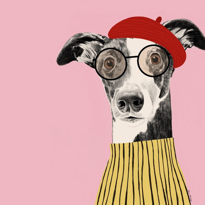 French style greyhound dog portrait Coffee Mug Gallery Image 2