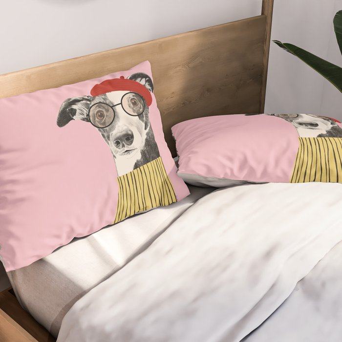 French style greyhound dog portrait Pillow Sham Gallery Image 2