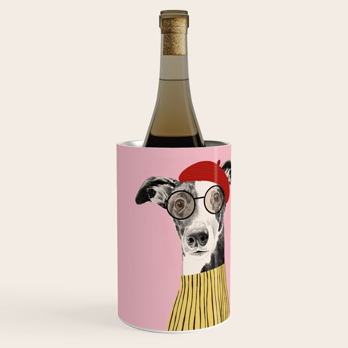 French style greyhound dog portrait Wine Chiller Gallery Image 1