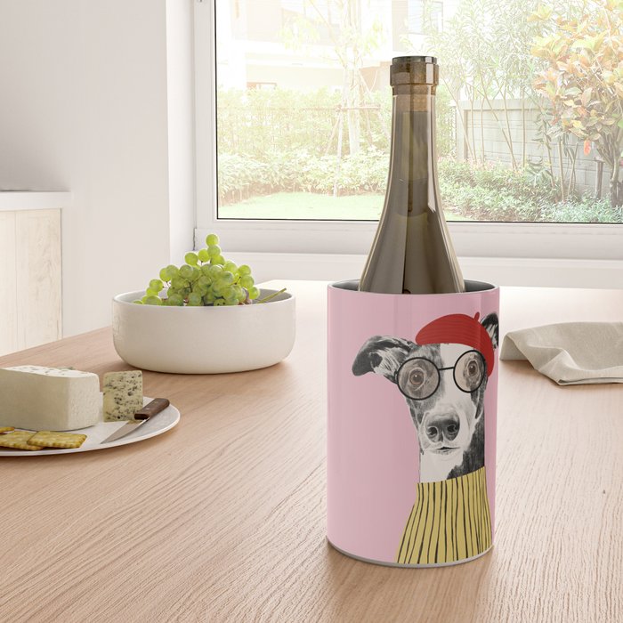 French style greyhound dog portrait Wine Chiller Gallery Image 4
