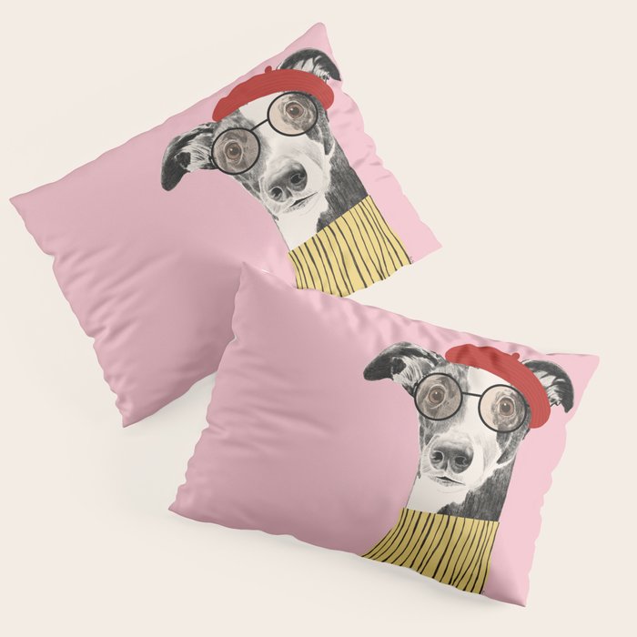 French style greyhound dog portrait Pillow Sham Gallery Image 3