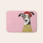 French style greyhound dog portrait Bath Mat Gallery Image 1