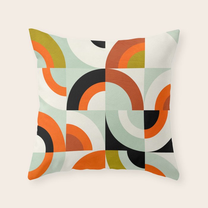 think big 6 mid century modern Throw Pillow Gallery Image 6