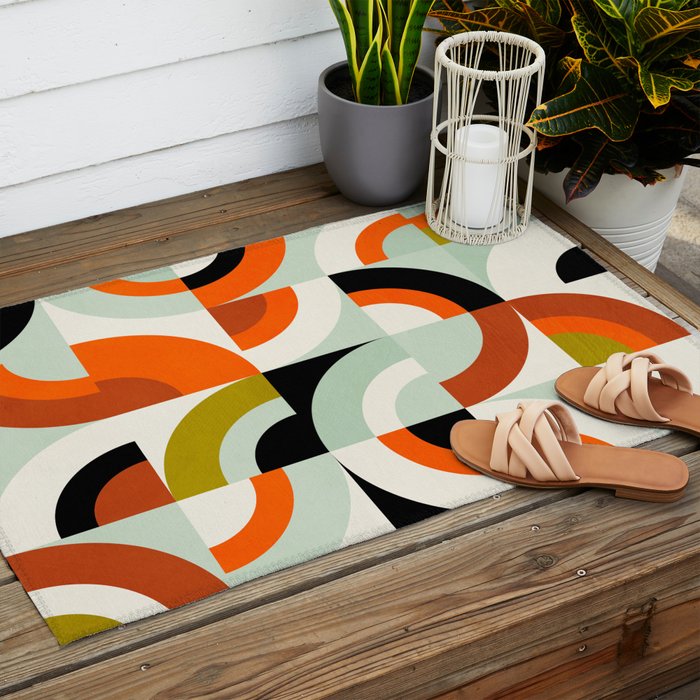 think big 6 mid century modern Outdoor Rug Gallery Image 2