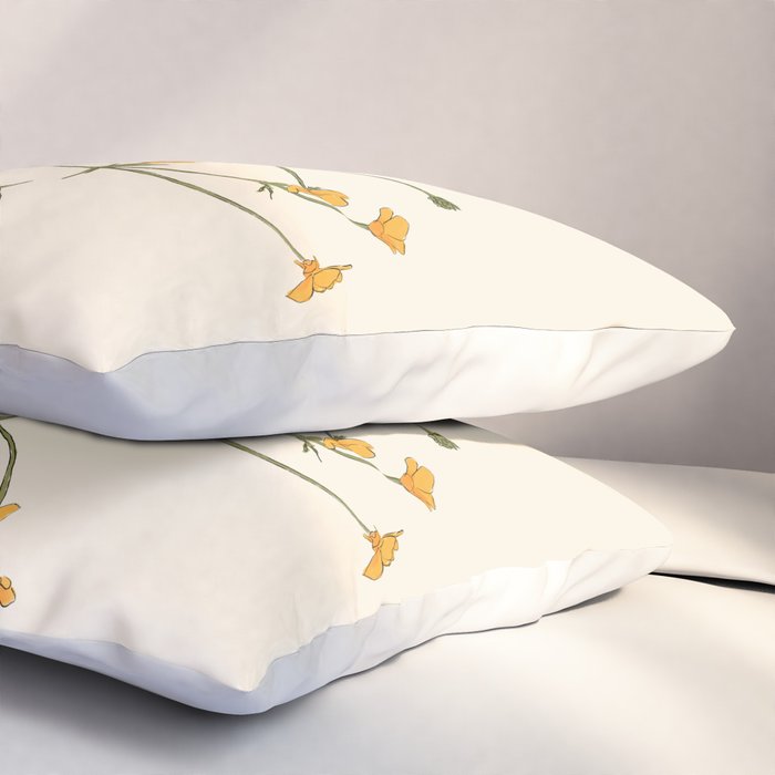 Blooming Wildflowers Yellow 2 Pillow Sham Gallery Image 3