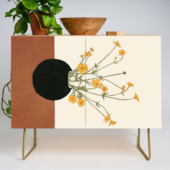 Blooming Wildflowers Yellow 2 Credenza Gallery Image 1