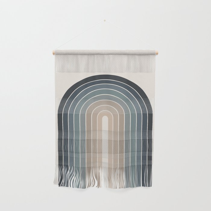 Gradient Arch XXVIII Earthy Blue Mid Century Modern Rainbow Wall Hanging Gallery Image 1