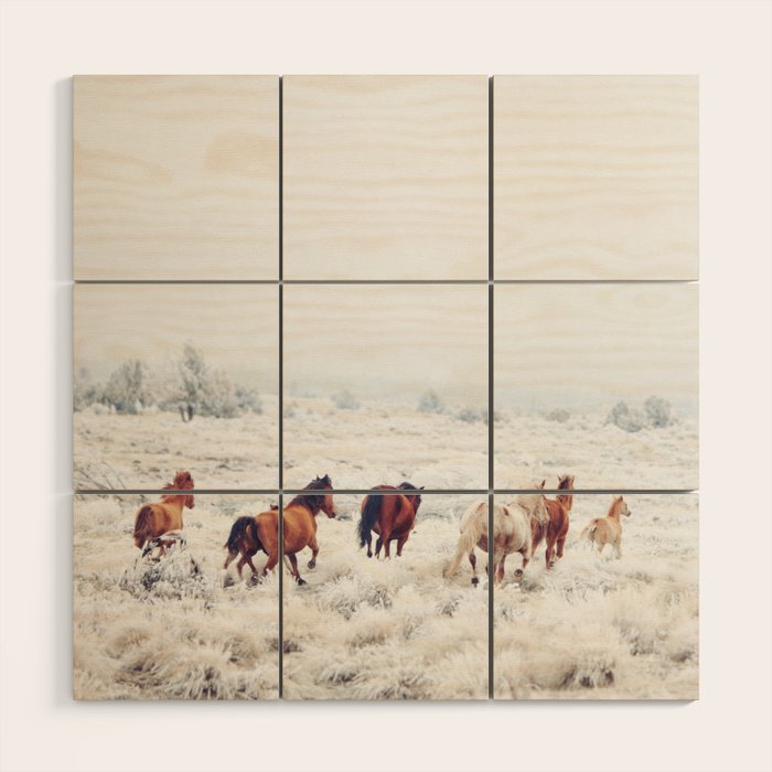 Winter Horses Wood Wall Art Gallery Image 1
