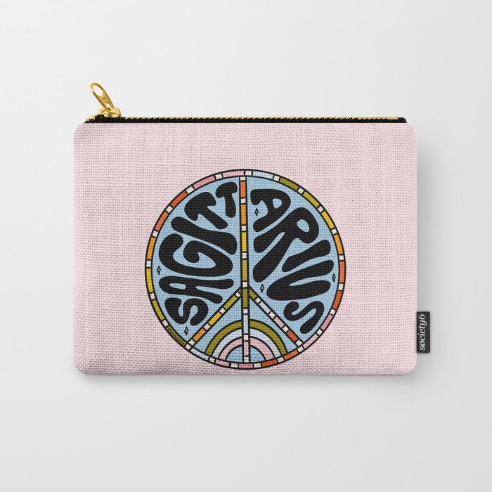 Sagittarius Peace Sign Carry All Pouch Gallery Image 1