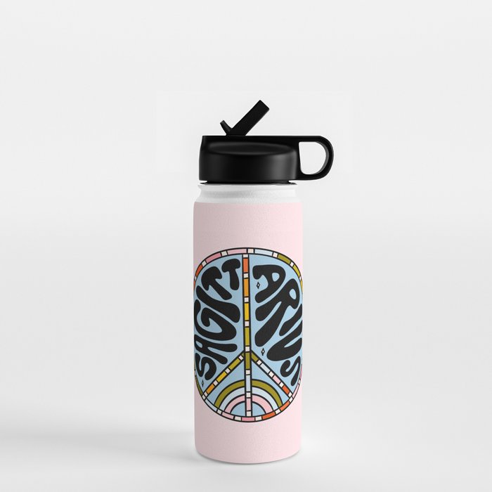 Sagittarius Peace Sign Water Bottle Gallery Image 1