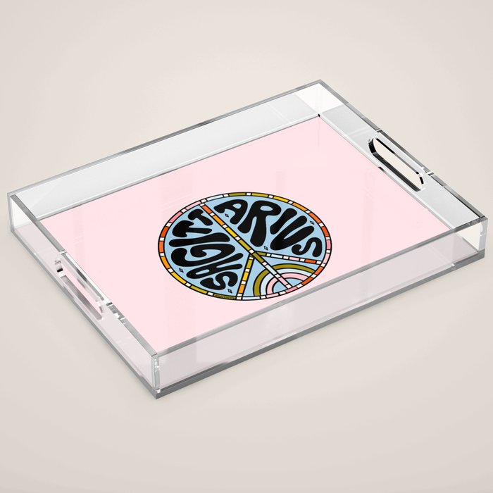Sagittarius Peace Sign Acrylic Tray Gallery Image 1