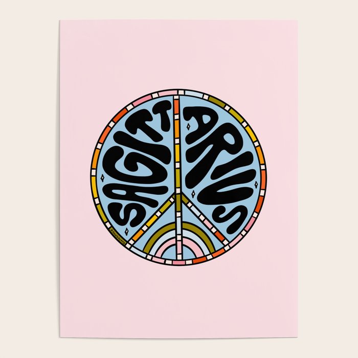 Sagittarius Peace Sign Poster Gallery Image 4