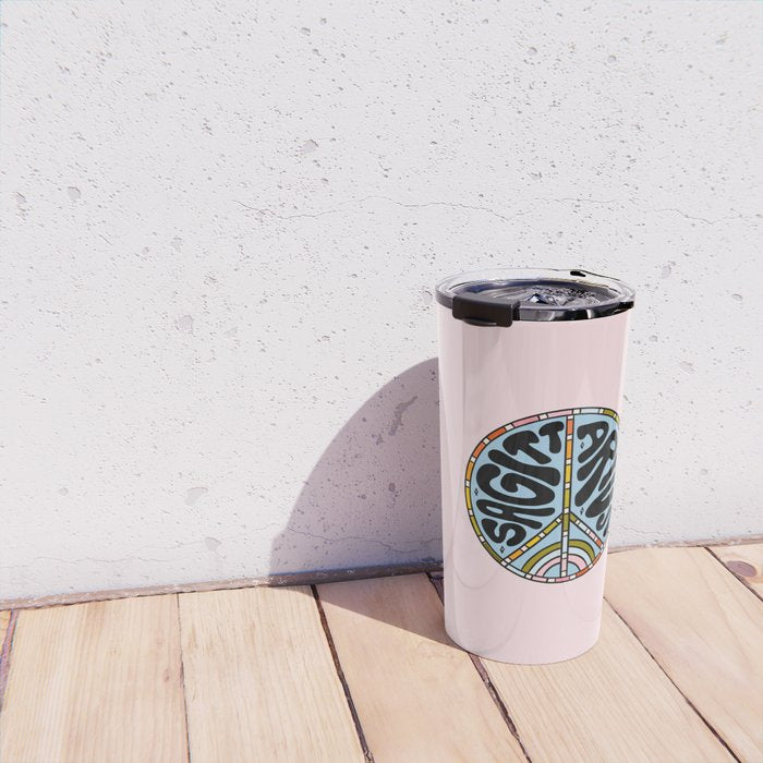 Sagittarius Peace Sign Travel Mug Gallery Image 4