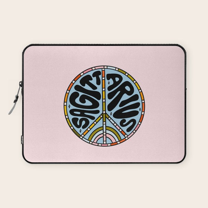 Sagittarius Peace Sign Laptop Sleeve Gallery Image 1