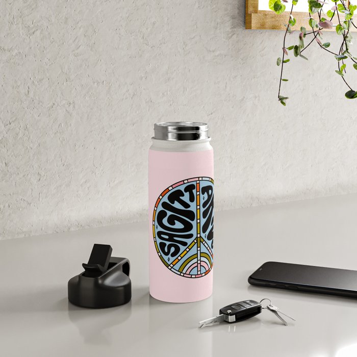 Sagittarius Peace Sign Water Bottle Gallery Image 4