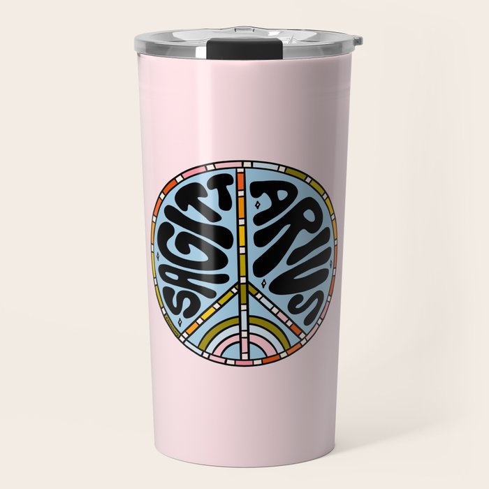 Sagittarius Peace Sign Travel Mug Gallery Image 1