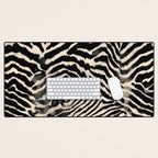 Modern Zebra Print Bold Monochrome Animal Pattern Abstract Jungle Desk Mat Gallery Image 1