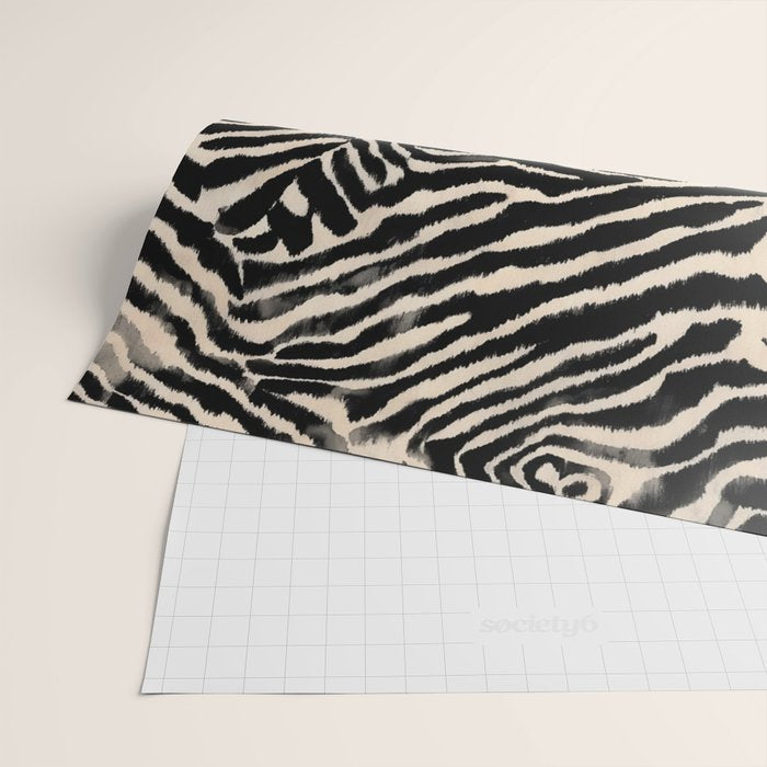 Modern Zebra Print Bold Monochrome Animal Pattern Abstract Jungle Wrapping Paper Gallery Image 2