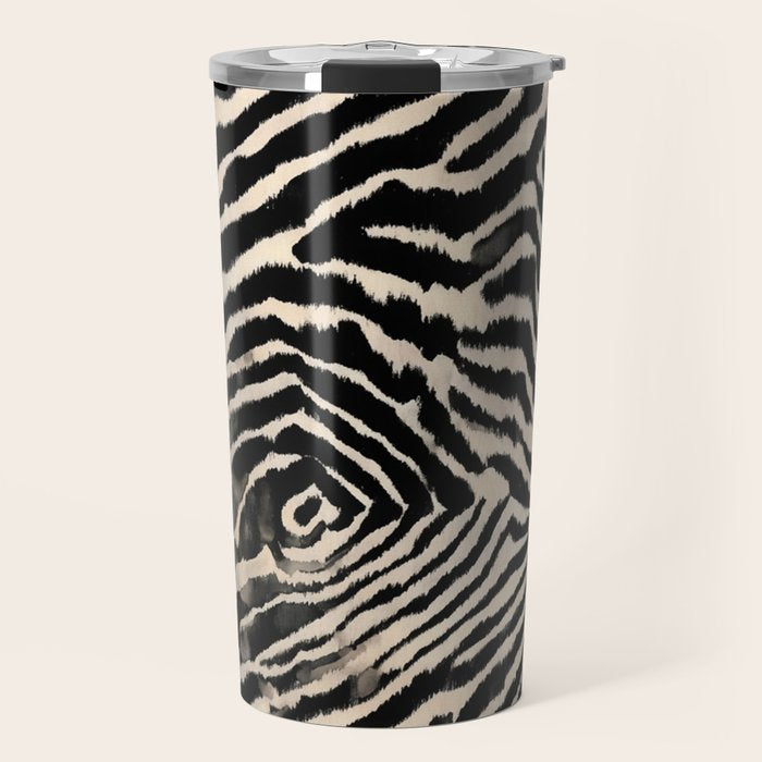 Modern Zebra Print Bold Monochrome Animal Pattern Abstract Jungle Travel Mug Gallery Image 1