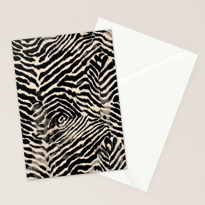 Modern Zebra Print Bold Monochrome Animal Pattern Abstract Jungle Stationery Card Gallery Image 2