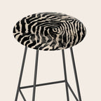 Modern Zebra Print Bold Monochrome Animal Pattern Abstract Jungle Stool Gallery Image 2
