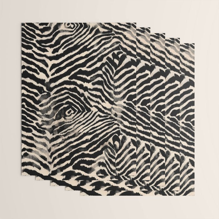 Modern Zebra Print Bold Monochrome Animal Pattern Abstract Jungle Wrapping Paper Gallery Image 3