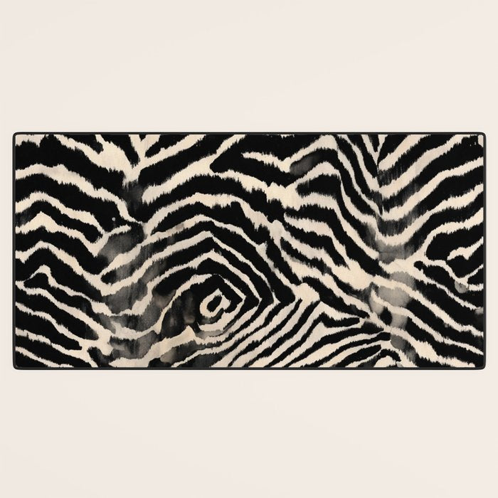 Modern Zebra Print Bold Monochrome Animal Pattern Abstract Jungle Desk Mat Gallery Image 3