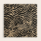 Modern Zebra Print Bold Monochrome Animal Pattern Abstract Jungle Wood Wall Art Gallery Image 1