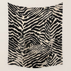 Modern Zebra Print Bold Monochrome Animal Pattern Abstract Jungle Wall Tapestry Gallery Image 4