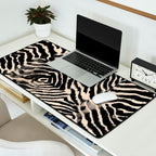 Modern Zebra Print Bold Monochrome Animal Pattern Abstract Jungle Desk Mat Gallery Image 2