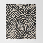 Modern Zebra Print Bold Monochrome Animal Pattern Abstract Jungle Throw Blanket Gallery Image 2