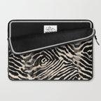 Modern Zebra Print Bold Monochrome Animal Pattern Abstract Jungle Laptop Sleeve Gallery Image 2