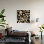 Modern Zebra Print Bold Monochrome Animal Pattern Abstract Jungle Wood Wall Art Gallery Image 2