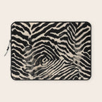 Modern Zebra Print Bold Monochrome Animal Pattern Abstract Jungle Laptop Sleeve Gallery Image 1