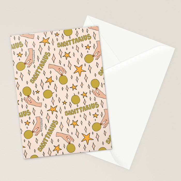 Sagittarius Guava Print Stationery Card Gallery Image 2