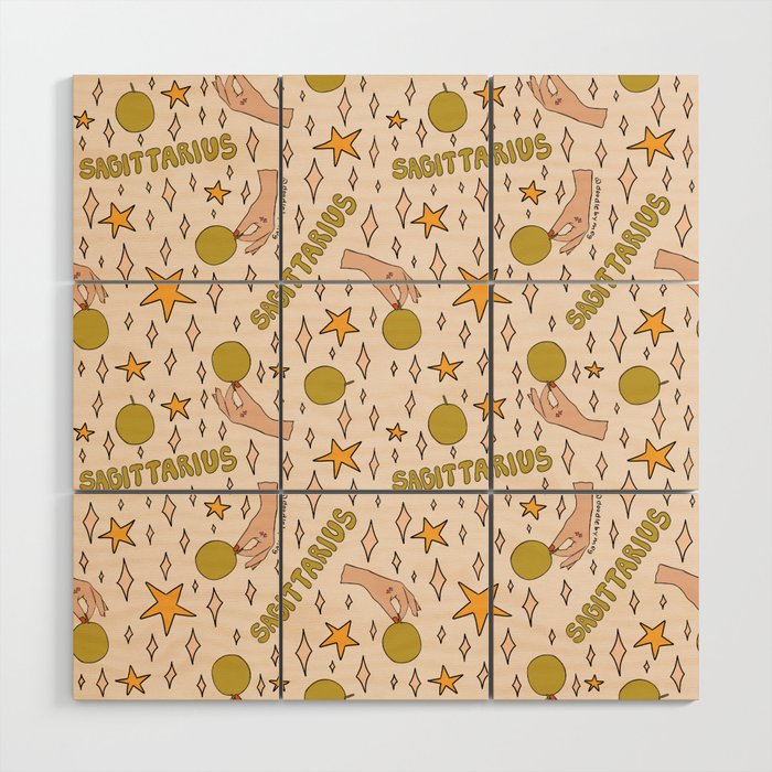 Sagittarius Guava Print Wood Wall Art Gallery Image 1