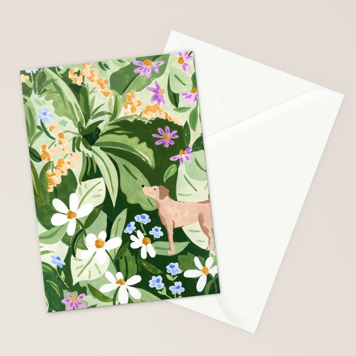 Dog and Wildflowers Stationery Card Gallery Image 2