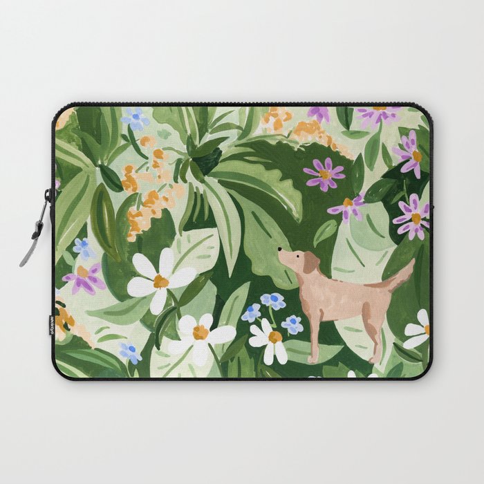 Dog and Wildflowers Laptop Sleeve Gallery Image 1