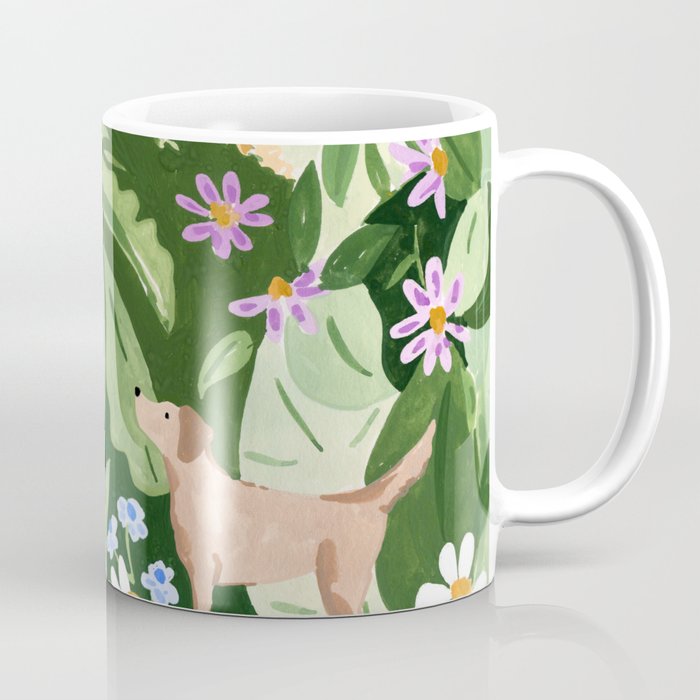 Dog and Wildflowers Coffee Mug Gallery Image 1
