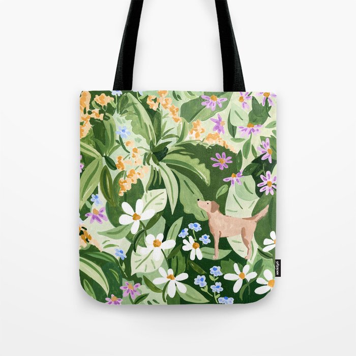 Dog and Wildflowers Tote Bag Gallery Image 1