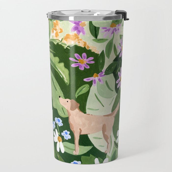 Dog and Wildflowers Travel Mug Gallery Image 2